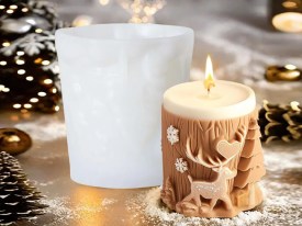 Molde silicona velon corteza con ciervo Navidad